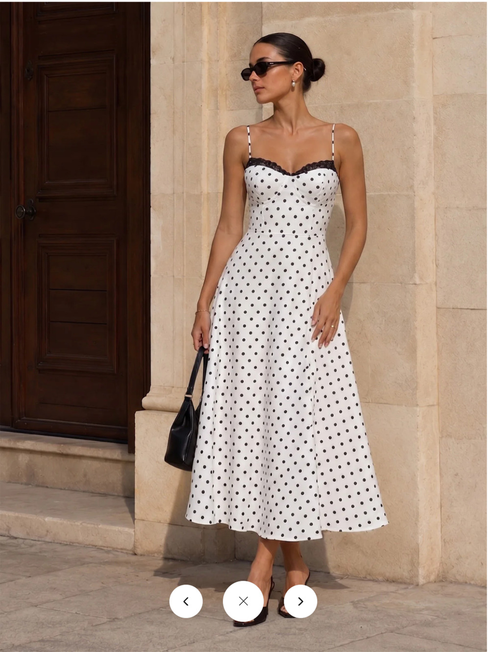 NWT Commense Polka Dot Lace Trim Cami Maxi Dress Sz XL